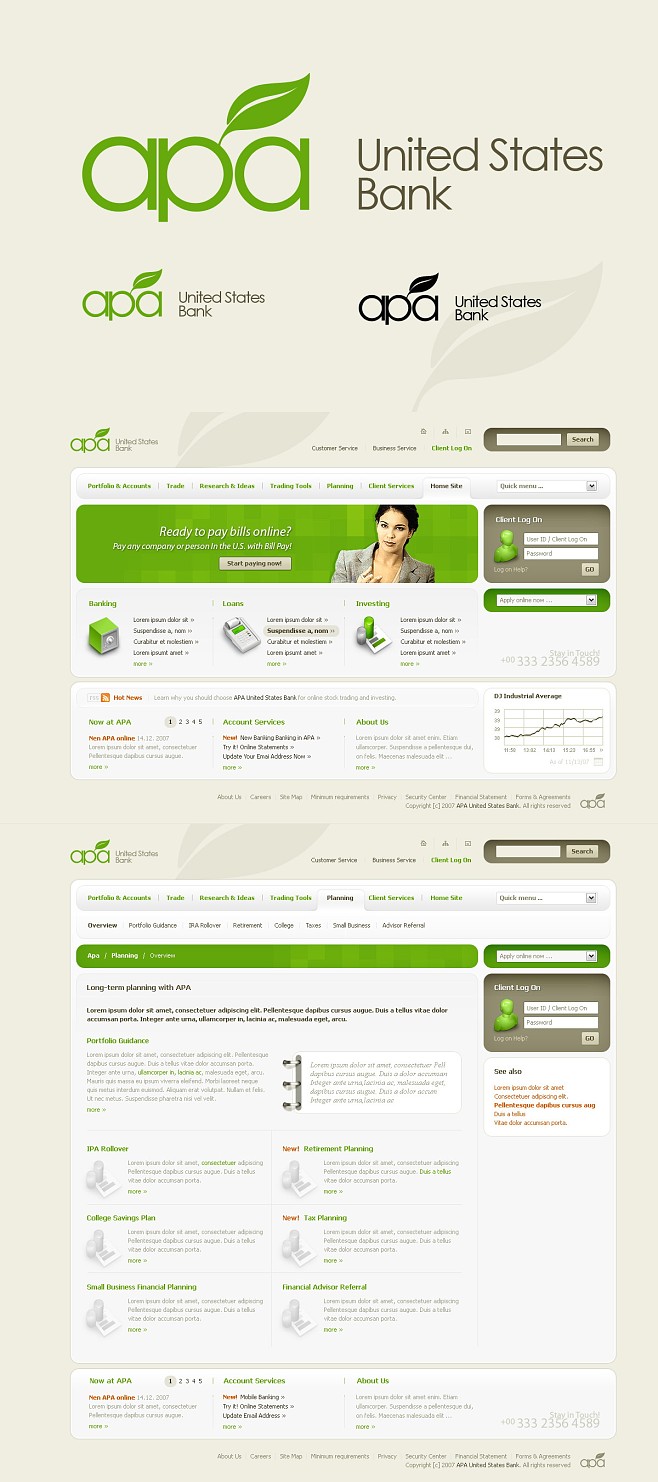 20个绿色的调子 网页界面设计欣赏