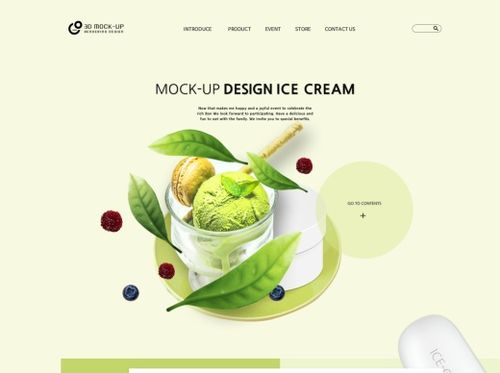 绿色 茶 设计 甜品 杏仁饼干 web网页产品促销设计